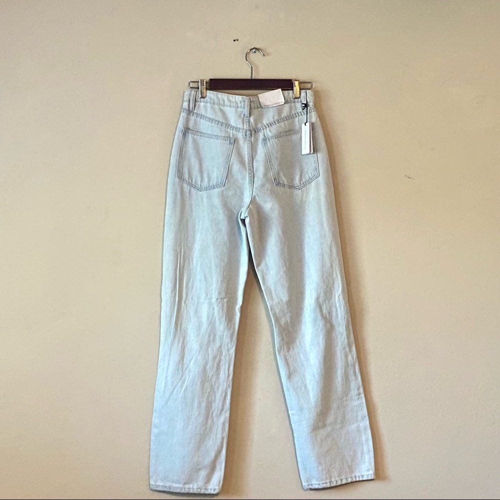 NWT WeWoreWhat Distressed Mid Rise Straight Light Wash Womens Jeans Y2K - Picture 10 of 10